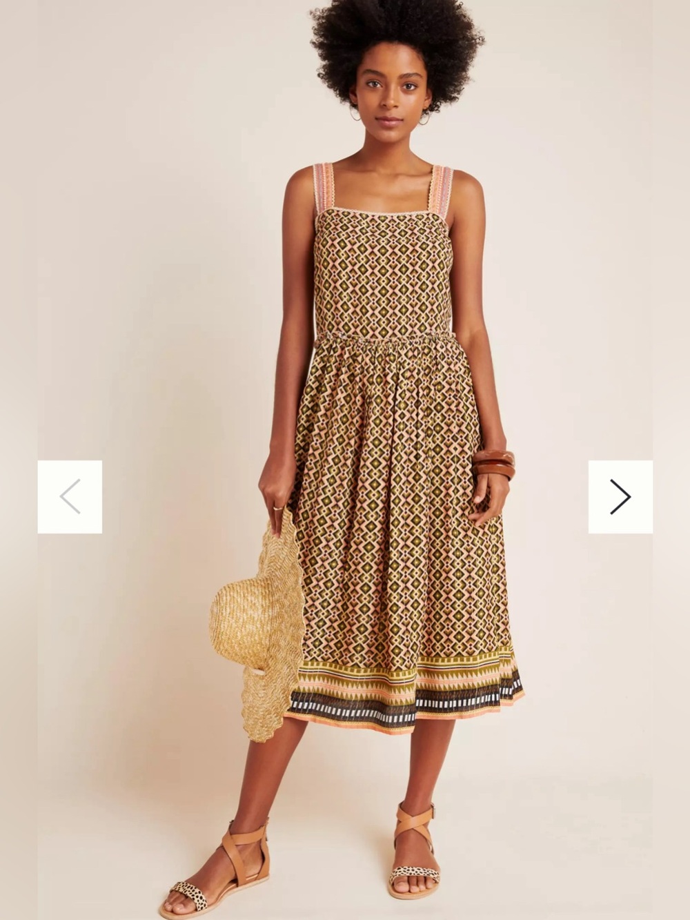 Anthropologie Conditions Apply Katya Shimmer Geometric Midi Dress small